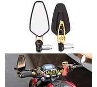 Moto Rétroviseurs Latéraux 7/8 "22mm Alliage d'Aluminium Guidon Rétroviseurs pour vélo de Sport Scooter Cruiser(Or)