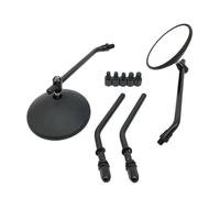 Moto Rétroviseurs Rétroviseur latéral universel pour moto, rond, double pôle Miroirs Moto(Black)