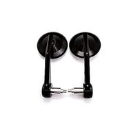 Moto Rétroviseurs Rétroviseur rond convexe pour moto, alliage d'aluminium chromé noir Miroirs Moto(Black)