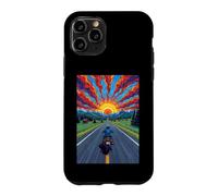 Moto Rider Solitaire Highway Sunset Freedom Coque pour iPhone 11 Pro