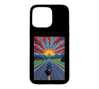Moto Rider Solitaire Highway Sunset Freedom Coque pour iPhone 15 Pro Max