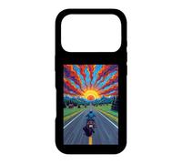 Moto Rider Solitaire Highway Sunset Freedom Coque pour iPhone 17 Pro