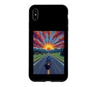 Moto Rider Solitaire Highway Sunset Freedom Coque pour iPhone XS Max