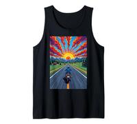 Moto Rider Solitaire Highway Sunset Freedom Débardeur