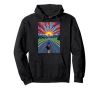 Moto Rider Solitaire Highway Sunset Freedom Sweat à Capuche