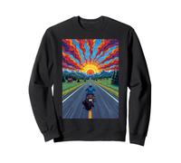 Moto Rider Solitaire Highway Sunset Freedom Sweatshirt