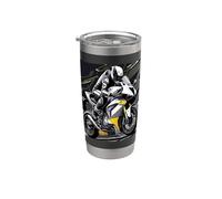 Moto Rider Vintage Moto Grand Prix Ride Until Dawn Gobelet isotherme en acier inoxydable double paroi