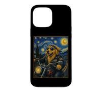 Moto Riding Golden Retriever Biker Dog Art Coque pour iPhone 13 Pro Max