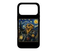 Moto Riding Golden Retriever Biker Dog Art Coque pour iPhone 17 Pro Max