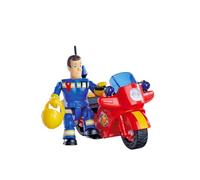 Simba Moto d'intervention Sam le Pompier – Figurine et accessoires, lumière et son, dès 3 ans