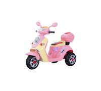 HomCom Moto scooter électrique pour enfants 6 V env. 3 km/h 3 roues topcase lumineux et sonore Rose