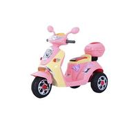Moto scooter électrique pour enfants 6 V env. 3 Km/h 3 roues et topcase effet lumineux et sonore rose
