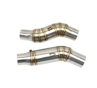 Moto Silencieux D'Échappement Pour Kawasaki Pour Z1000 Pour 2010-2020 Année Moto Modifié Contact D'échappement Moyen Tuyau De Liaison Intermédiaire(Argent)