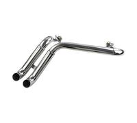 Moto Silencieux D'Échappement Pour Virago Pour 125 XV 250 Pour XV250 Pour XV125 Toute L'année Silencieux 2-en-2 Système D'échappement Complet Double Tuyau Traînée(Chrome)