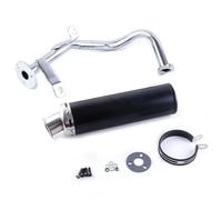 Moto Silencieux Tuyau Silencieux D'échappement pour Moto pour Yamaha Gy6 50/60/80cc 139QMB QMB139 1P39QMB, Système Complet pour Scooter 4 Temps Pot Raccord(Noir)