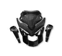 Moto Spoiler Aileron Aérodynamique Carénage Phare Avant Supérieur Moto Ensemble Couvercles ABS Peint pour MT03 pour MT-03 pour FZ-03 2021 2022 2023 2024(Carbon Look-1 Set)