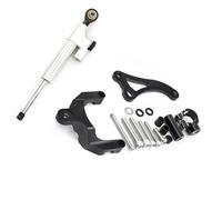 Moto Stabilisateur pour Suzuki GS-R600 GSR600 2006 2007 2008-2010 Stabilisateur D'amortisseur De Direction Moto avec Kit Montage Support(Silver)