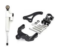 Moto Stabilisateur pour Suzuki GSR 600 GSR600 2006-2010 Support De Stabilisateur D'amortisseur Direction Moto, Kit Montage en Aluminium CNC(Silver)