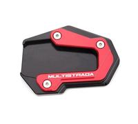 Moto Support Extension Coussin Plaque Élargie De Béquille De Moto avec Repose-Pieds Usiné CNC pour Ducati Multistrada 950, 1100, 1200, 1200S/GT, 1260 S, V4S, V4, V2 Et V2S(Rouge)