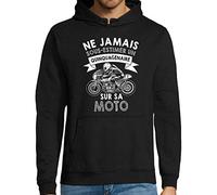 Moto | Sweat à Capuche ne jamais sous-estimer Un Quinquagénaire | Collection Pull Passion Sport Activité Association pour Homme cinquantenaire 3XL