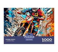 Moto Tout Terrain 1000 Pièces Puzzle pour Adultes Enfants D'étude Confortables Jeu D'Intelligence De l'art Cadeau Unique 70x50cm/1000pcs