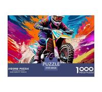 Moto Tout Terrain 1000 Pièces Puzzle pour Adultes Enfants D'étude Confortables Jeu D'Intelligence De l'art Décoration Familiale 38x26cm/1000pcs