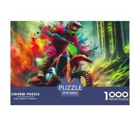 Moto Tout Terrain Puzzle 1000 Pièces Adultes Et Enfants À Partir De 14 Ans D'étude Confortables Jeu D'Intelligence De l'art Cadeau Unique 38x26cm/1000pcs