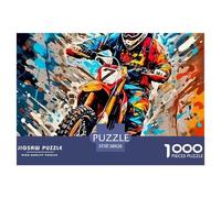 Moto Tout Terrain Puzzle 1000 Pièces Adultes Et Enfants À Partir De 14 Ans D'étude Confortables Jeu D'Intelligence De l'art Décoration Familiale 38x26cm/1000pcs
