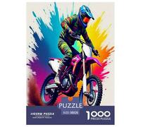 Moto Tout Terrain Puzzle 1000 Pièces Cadeau Unique Jeu Éduchatif Challenge Toy À De Qualité Supérieure Peinture Art pour Adultes Et Enfants À Partir De 12 Ans 38x26cm/1000pcs