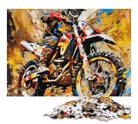 Moto Tout-Terrain Puzzles en Bois Adultes 300 Pièces Jeu De Défi Familial Cadeaux d'anniversaire pour Jeux Éducatifs Décoration Intérieure Stress Relief Toy 300pcs (40x28cm)