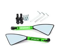 Moto Triangle Rétroviseur CNC Aluminium Bleu Anti-éblouissement Lentille Rétroviseurs Latéraux Avec Pour Yamaha TDM900 TDM850 1991-2014 2015 2016(Vert)