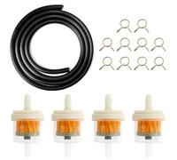 Moto Tuyau de Carburant Kit, Filtre à Carburant à Essence, 1M Conduite Carburant, 4 Filtre Essence, 10 Colliers Serrage, Collier Serrage pour Scooters Moto, Tondeuses Gazon, Moteur