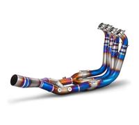 Moto Tuyau D'Échappement Silencieux D'échappement pour Moto pour BMW S1000RR S1000R S 1000 RR R 2019-2025, Collecteur Avant, Raccord De Tube 60 Mm Liaison Pot(Bleu)