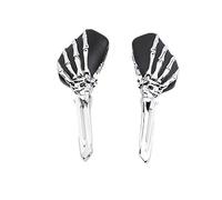 Moto Universal Skull alliage d'aluminium Rétroviseurs Squelette Pour Intruder Volusia/Yamaha/Shadow (Chrome et noir)