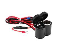 Moto USB Chargingt, Allume-Cigarette étanche Moto, Prise Allume-Cigare Voiture USB, Chargeur de téléphone Portable Universel 2 dans 1pour Moto Scooter Moto, 12-45V