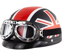 Moto Vélo Electrique Style Rétro Casque Sunglass Paire Demi-Lunettes Comme Montré