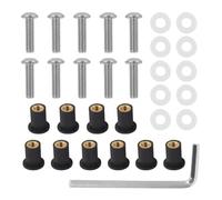 Moto Vis Compatible Avec 10 Pièces M5X15mm Vis De Pare-brise Vis De Carénage Ecrou Fixation Modification Accessoires