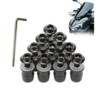 Moto Vis et pare-brise pour moto, fixation de pare-brise, 10 pièces, boulons et vis, clé hexagonale