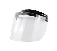 Moto Visière de Casque, visière Coupe-Vent en Option à 3 Boutons-Pression Compatible avec Les Casques de Moto, Accessoires de Casque Anti-éblouissement à Visage Ouvert Rabattable (Bleu)(Clear)