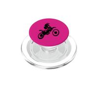 Moto X Dirt Bike Monotone Vector Art - Noir PopSockets PopGrip pour MagSafe