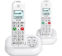MOTO-Xl685 Voice Duo - Téléphone Fixe Sans Fil Dect Senior Format Xl Avec Répondeur - Écran Haute Lisibilité - Grandes Touches - Audio Boost - Mains Libres - Blocage Des Appels - 2 Combinés - Blanc
