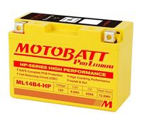 MOTOBATT - Batterie Lithium Moto HP ML14B4HP | 12V 6.0Ah 420CCA | Ultraligera con BMS Integrado | Compatible avec YT9B-BS, et plus | Compatible avec Honda, Yamaha, Kawasaki, Suzuki, BMW et toutes