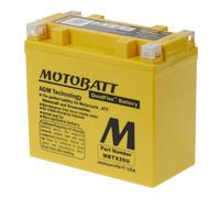 MOTOBATT - Batterie Moto AGM MBTX20U | 12V 22.5Ah 335CCA | Scellée & Activée en Usine | Compatible avec YTX20, YTX20L, et plus | Compatible avec Honda, Yamaha, Kawasaki, Suzuki, BMW et toutes