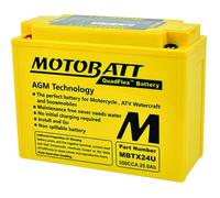 MOTOBATT MBTX24U (12V 25 Amp) 285CCA Factory Activated Maintenance Free QuadFlex AGM Battery