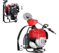 Motobineuse À Dos À Essence 4 Temps 35.8CC avec Accessoires, Taille-Bordures Désherbage Pelouse 1.4CV pour Désherbage, Binage, Récolte, Équipée d'un Carburateur À Membrane