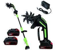 Motobineuse De Jardin sans Fil - Mini Motoculteur Électrique avec 2 Batteries 1,5Ah, Largeur Et Profondeur De Travail 10 cm, Motobineuse Manuelle Portable pour Désherbage Et Potager