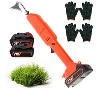 Motobineuse Électrique, Houe Électrique Portative avec Course de Travail 30 mm, Double Interrupteur de Sécurité, Moteur Sans Fil 2500 tr/min, Outil de Jardin pour Creuser Aérer le Sol et 2 Batteries