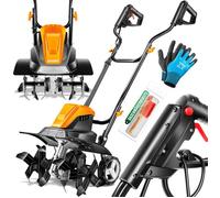MASKO® Motobineuse électrique 1500 Watts | 45cm de Largeur de Travail, 20cm de Profondeur de Travail | Bineuse | Motoculteur à Fraise | Cultivateur | Fraiseuse de Jardin | Bineuse électrique, Orange