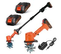 Motobineuse Électrique sans Fil, 21V Portable Motoculteur avec Batterie et Charge, 235 RPM, Largeur/Profondeur de Travail 10/10 cm, Cultivateur pour Potager, Yard, Culture du Sol (Type2)