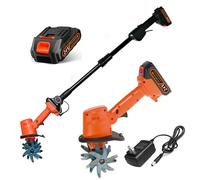Motobineuse Electrique Sans Fil, 21V Portable Motoculteur sur Batterie, 235 RPM Petite Motobineuse Électrique, Largeur/Profondeur de Travail 10/10 cm, Cultivateur pour Potager, Yard, Culture du Jardin